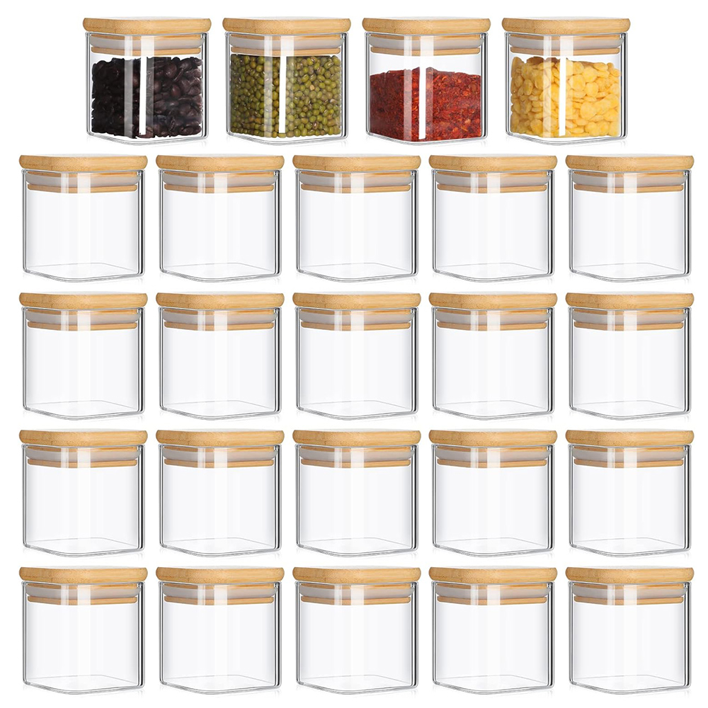 Food Storage Glass Set - 4oz 6Packs Glass Jars Set with