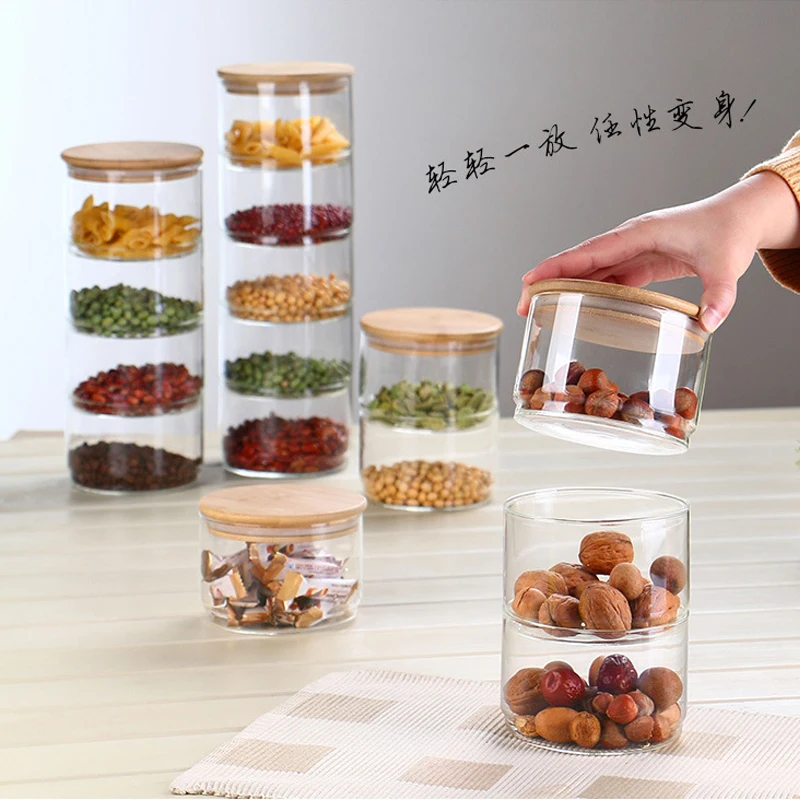 Food Storage Glass Set - New1200 Ml 3-layer Glass Can Kitchen