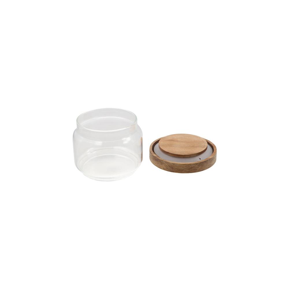 Food Storage Glass Round - Wooden Lid Glass Food Storage Jar
