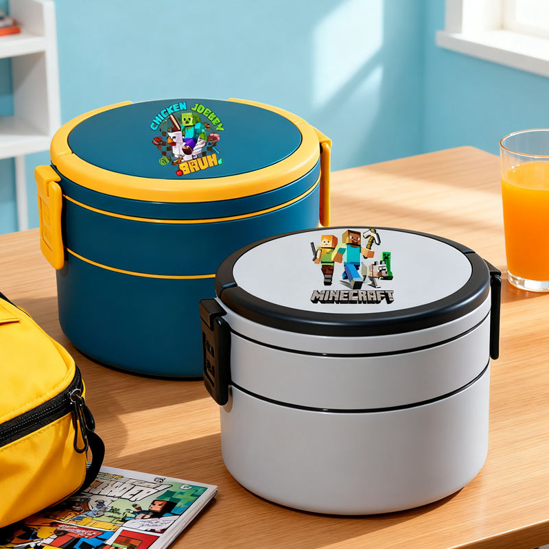 Food Storage In Room - Game Theme Double Layer Lunch Box