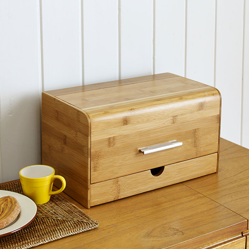 Bread Box Bamboo - Dustproof bread box Bamboo snacks Sundries