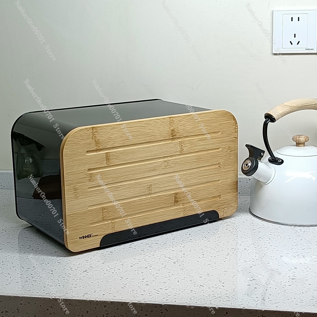 Bread Box Bamboo - Kitchen Bread Box with Bamboo Lid,