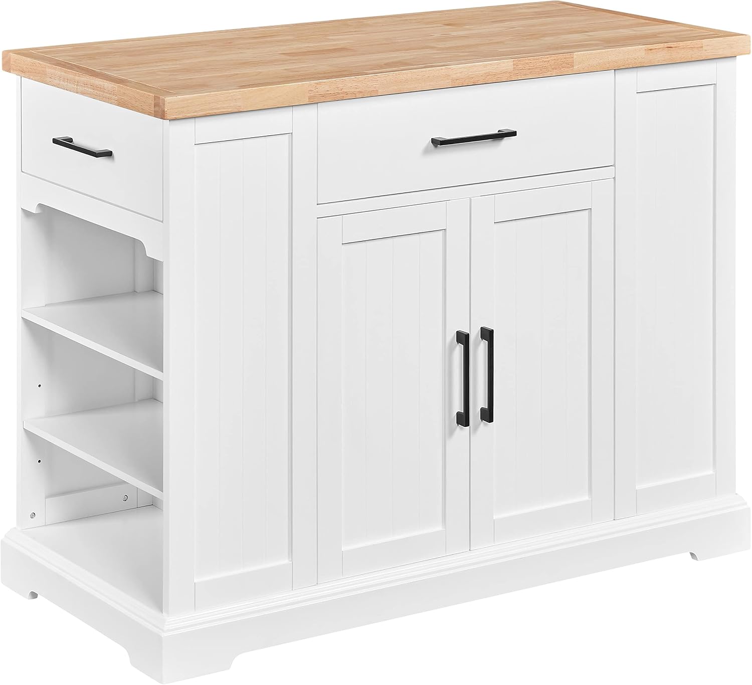 Food Storage On Wheels - White Rolling Kitchen Island Cart With