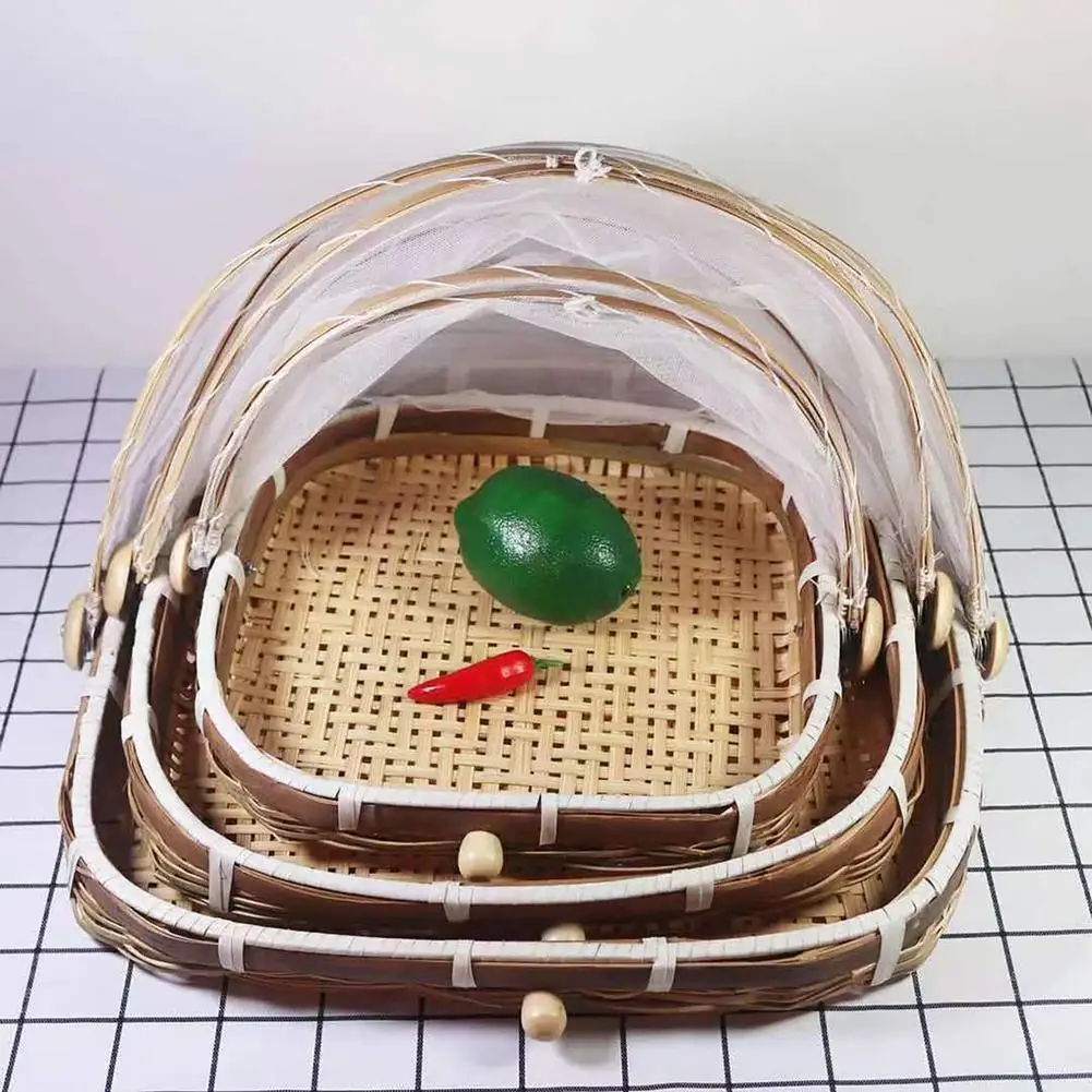 Bread Box Bamboo - Hand-Woven Bamboo Food Serving Tent Basket