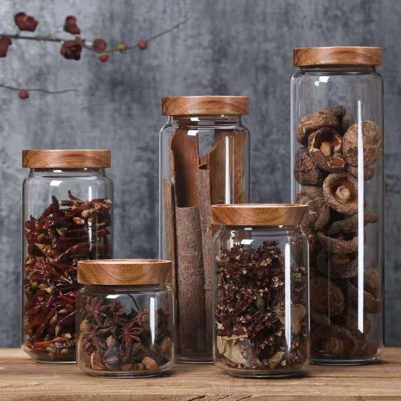 Food Storage Youtube - Mặt Kính Tròn Ống Bình Gỗ