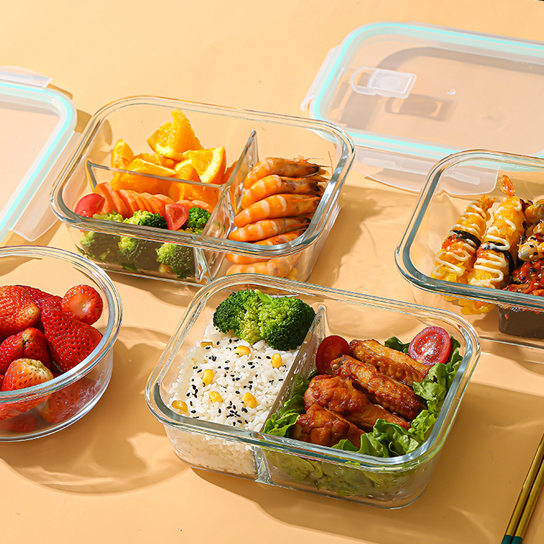 Food Storage Bowls - Glass Fresh-Keeping Box high Borosilicate Heat-Resistant