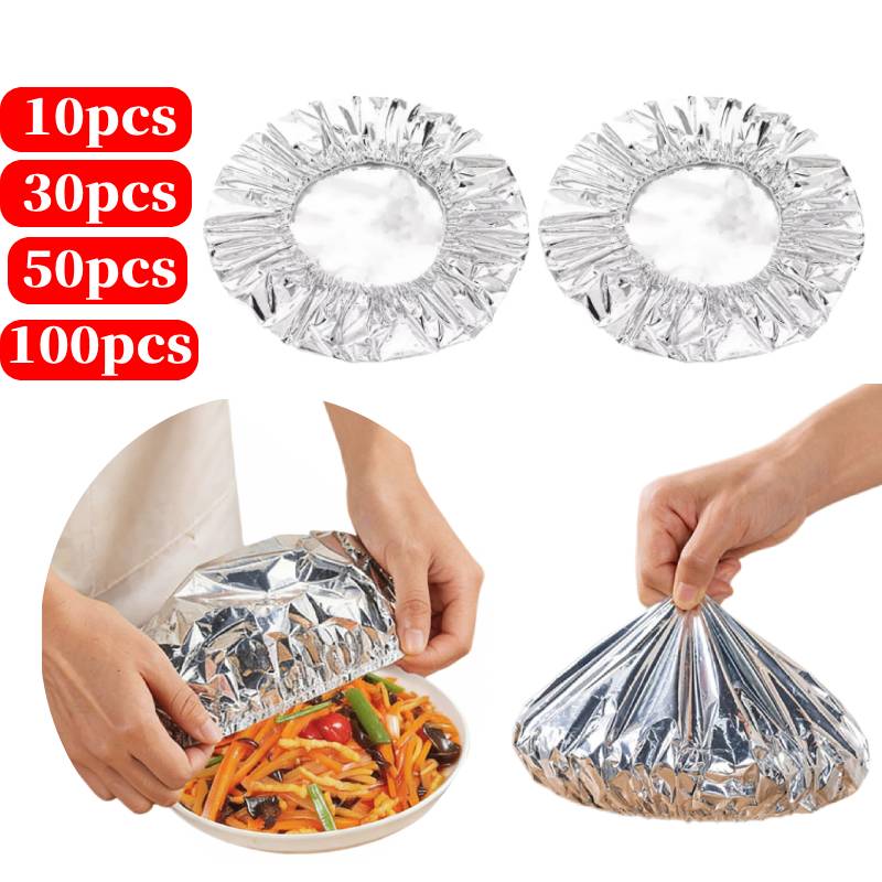 Food Storage Bowls - 10-100PCS Repeatable Film Insulation Cover,Aluminium Foil