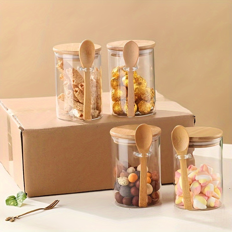 Food Storage Glass Set - 280ml Candy Jar, Biscuit Jar, Glass