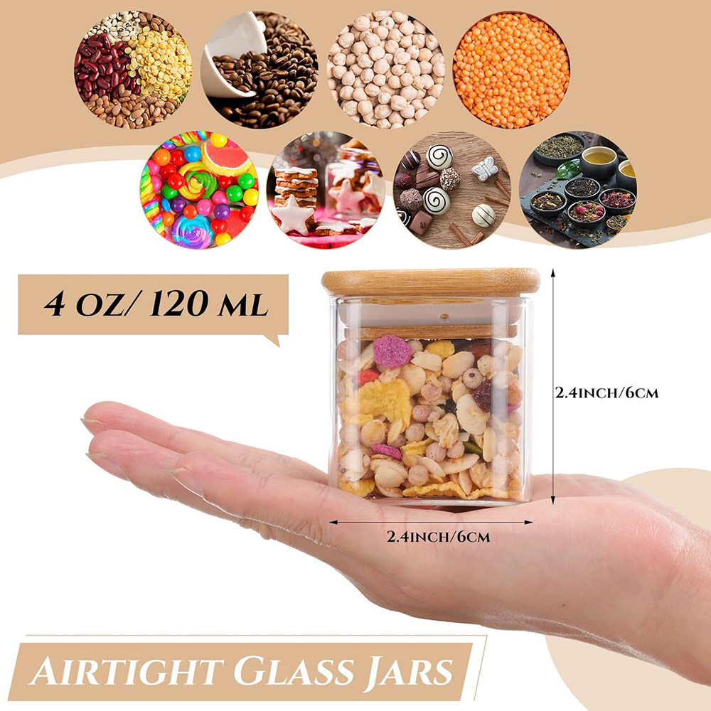 4oz 6Packs Glass Jars Set with - đánh giá và giá Food Storage Glass Set