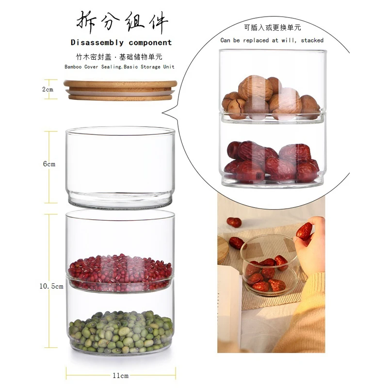 New1200 Ml 3-layer Glass Can K - đánh giá và giá Food Storage Glass Set