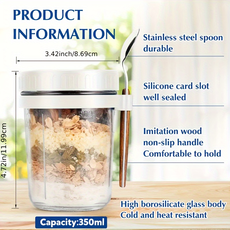 1pc/2pcs Glass Oatmeal Cup, Ov - đánh giá và giá Food Storage Bowls
