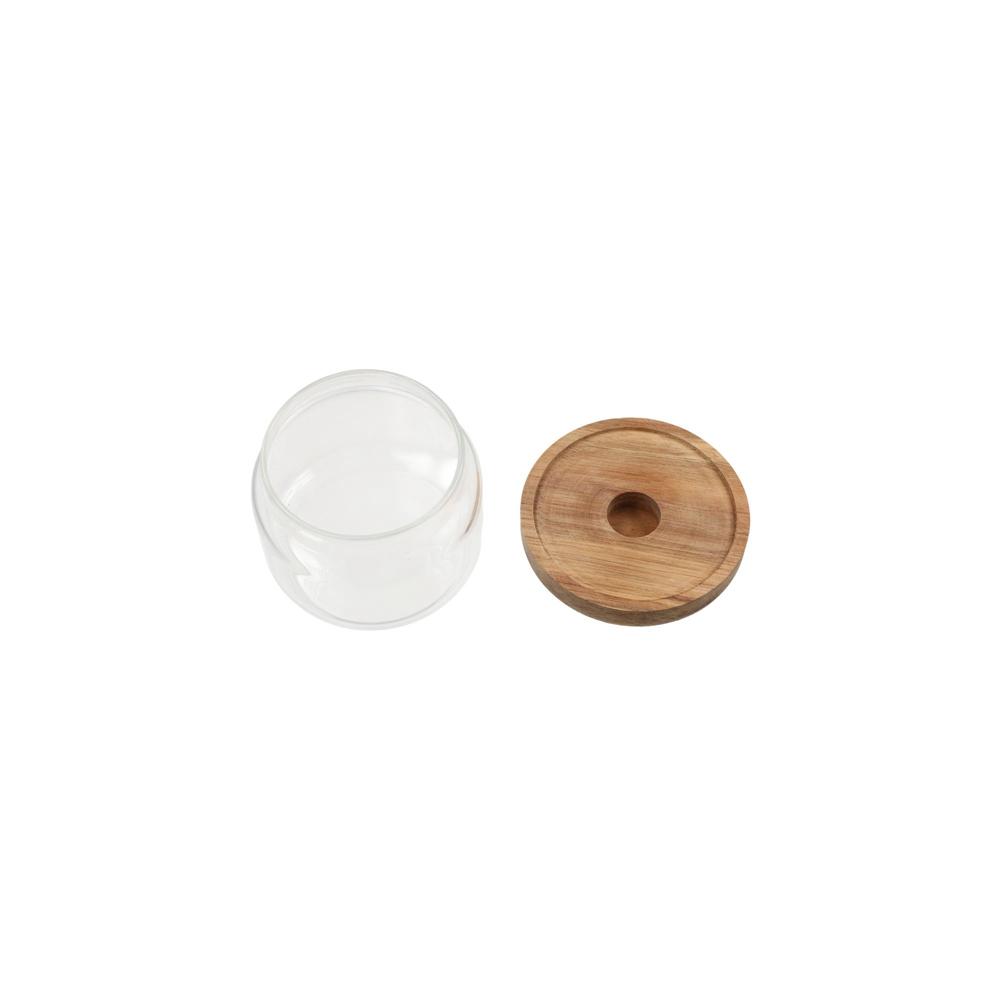 Wooden Lid Glass Food Storage  - đánh giá và giá Food Storage Glass Round