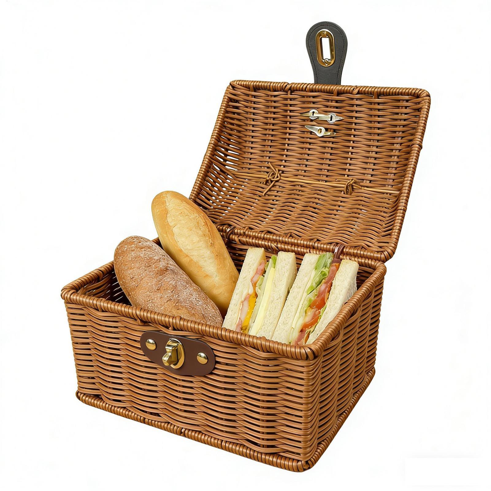 Picnic Basket With Handle Woov - đánh giá và giá Bread Box Bamboo