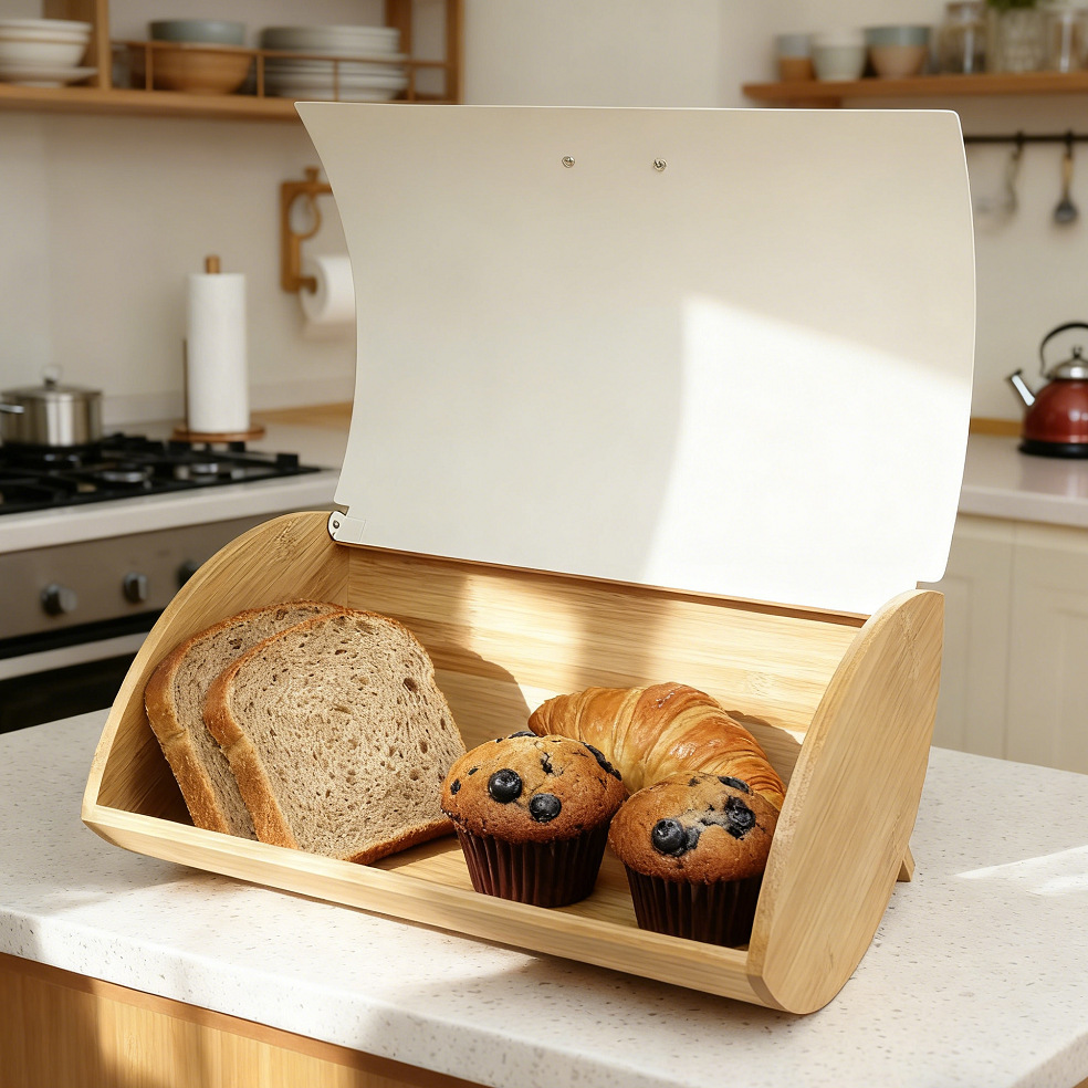 Bamboo Cover Bread Box, Househ - đánh giá và giá Bread Box Bamboo