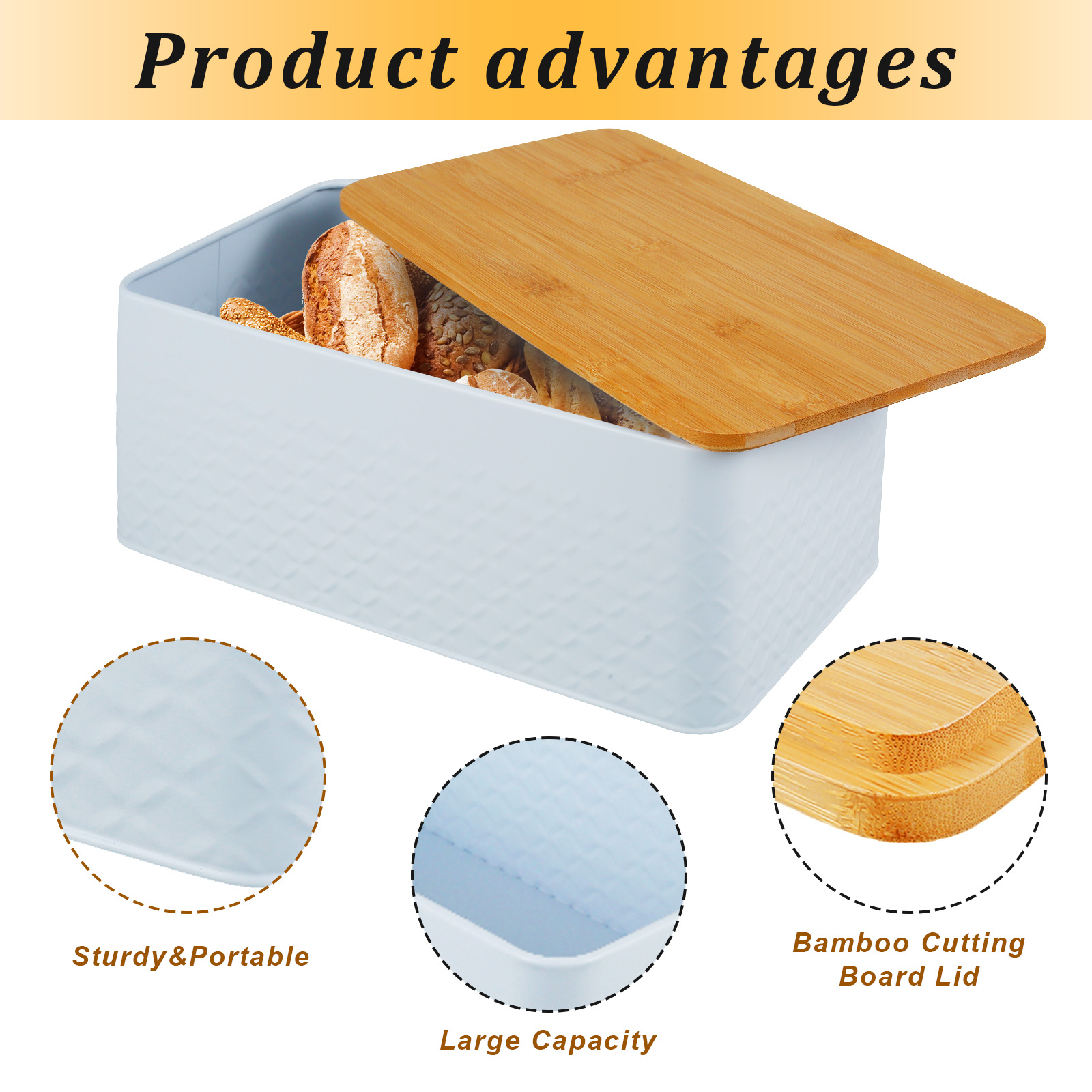 Bread Box with Bamboo Lid Meta - đánh giá và giá Bread Box Bamboo