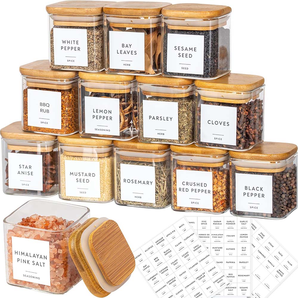 5oz Glass Jars Set with Spice  - đánh giá và giá Food Storage Glass Set