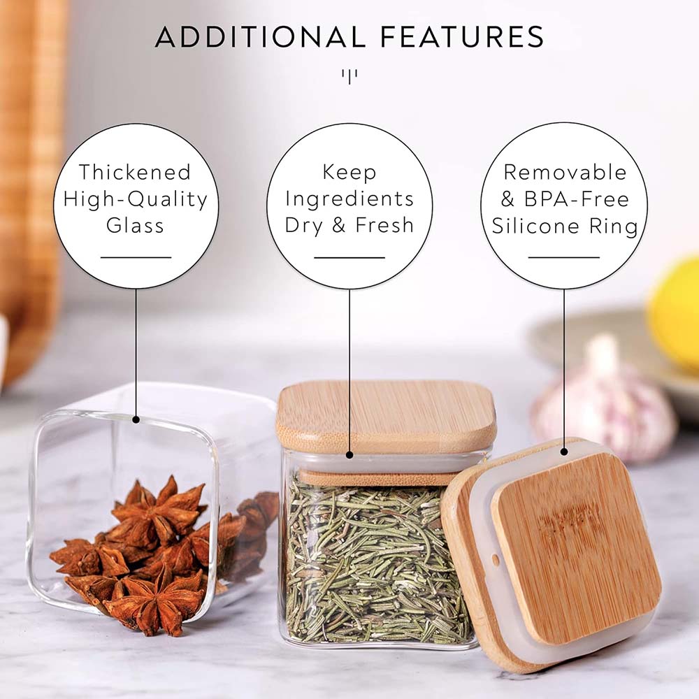 5oz Glass Jars Set with Spice  - đánh giá và giá Food Storage Glass Set
