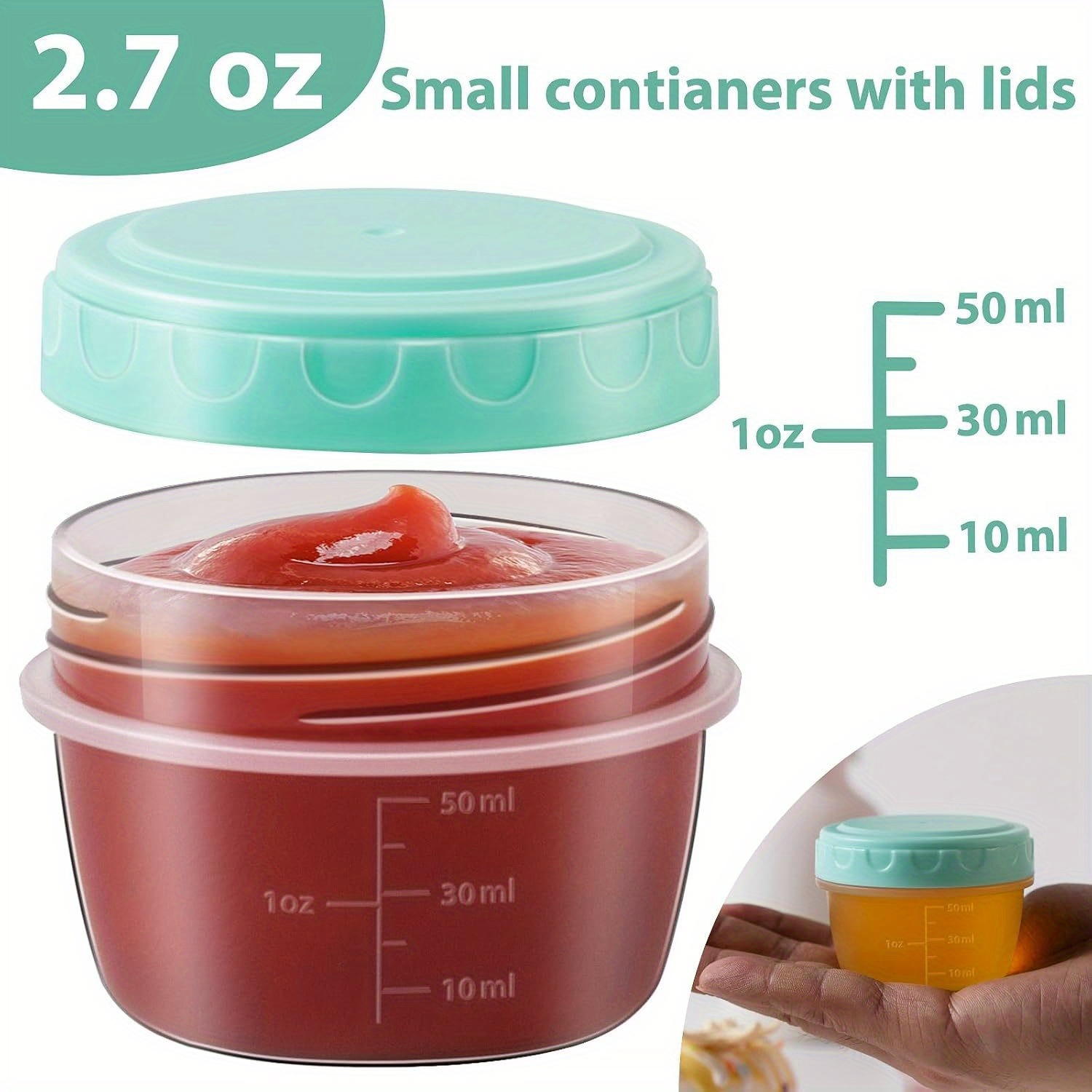 1-6 Pack 2.7 OZ Salad Dressing - đánh giá và giá Food Storage Bowls