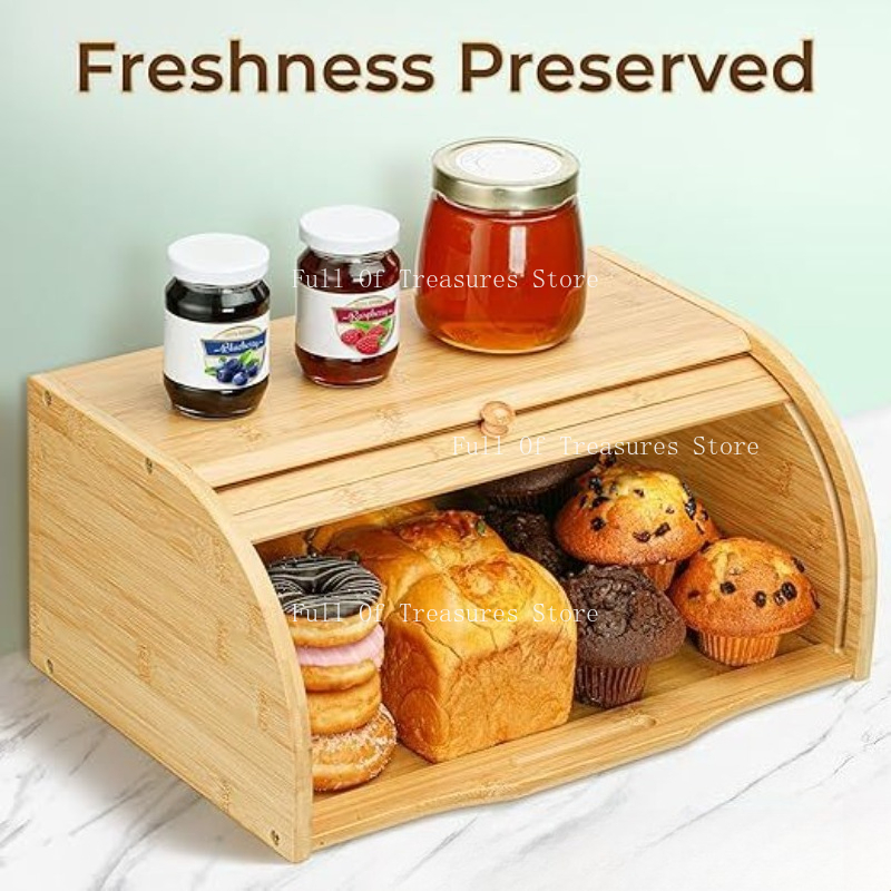 Bamboo Bread Box Fit for Home  - đánh giá và giá Bread Box Bamboo