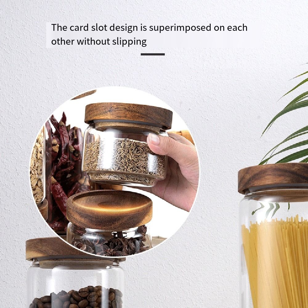 Multi-Use Wooden Lid Glass Foo - đánh giá và giá Food Storage Glass Round