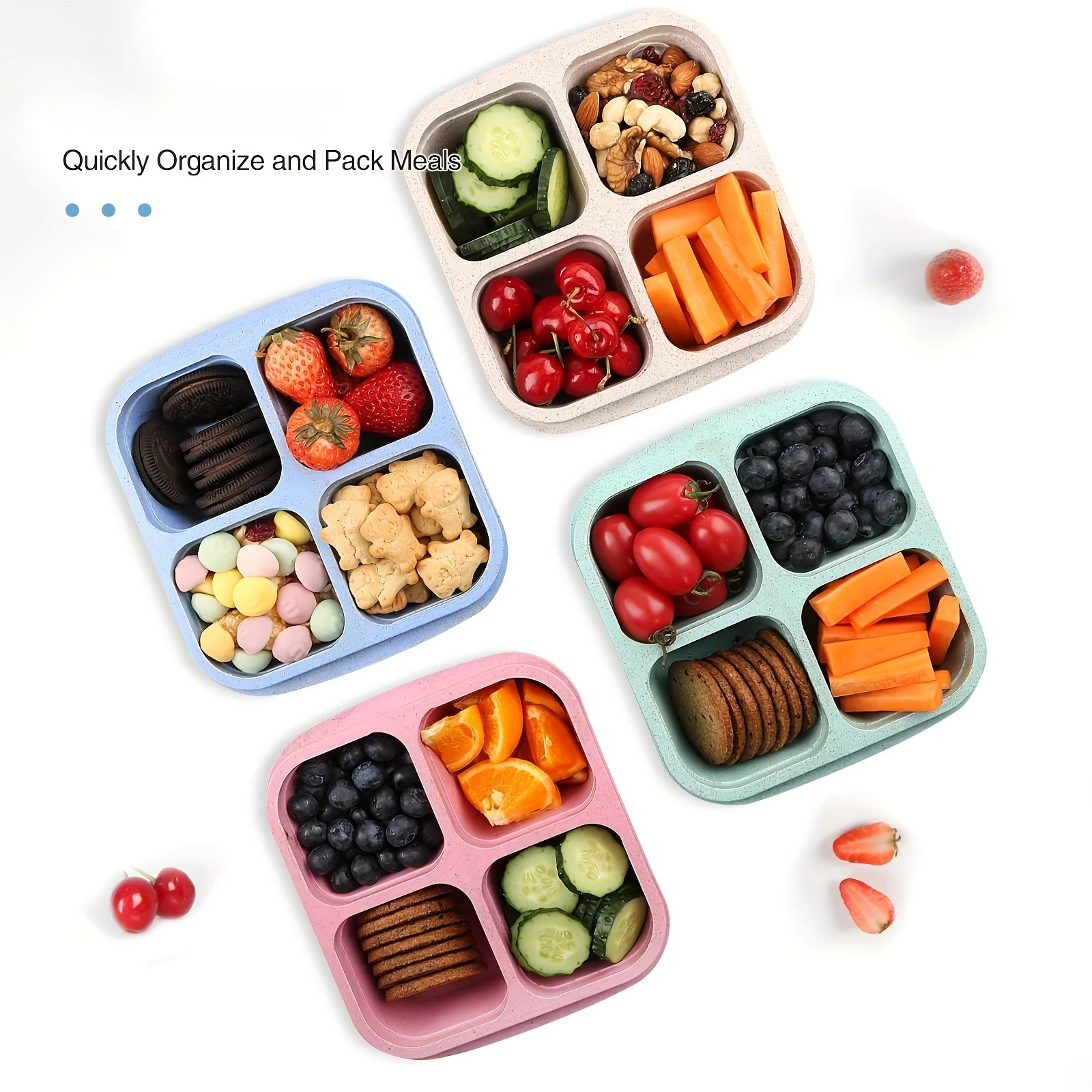 Snack Box with Four Transparen - đánh giá và giá Food Storage Meal Prep