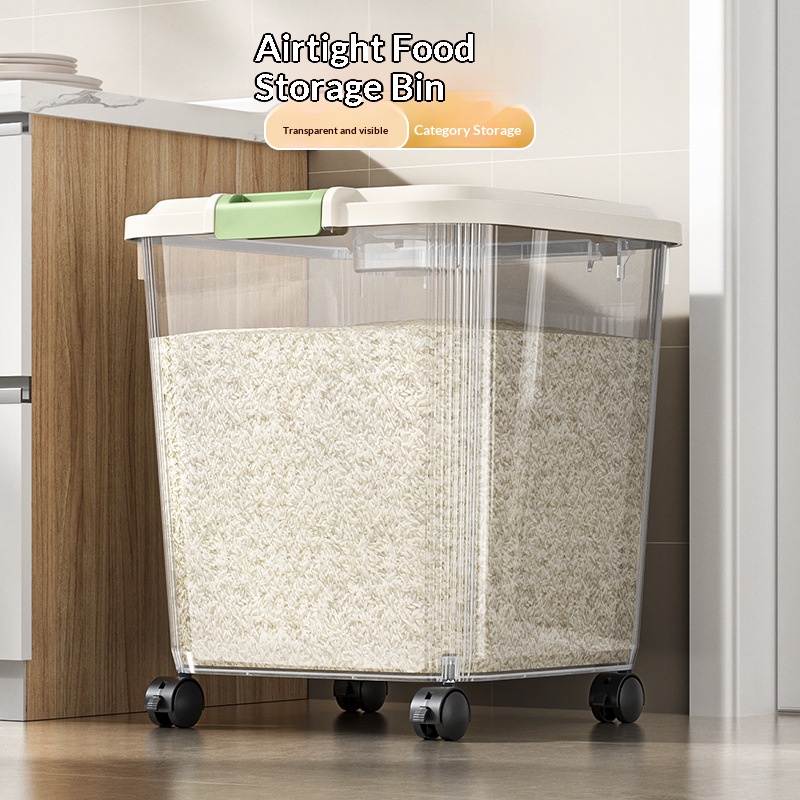 1pc Food-Grade Transparent Ric - đánh giá và giá Food Storage On Wheels