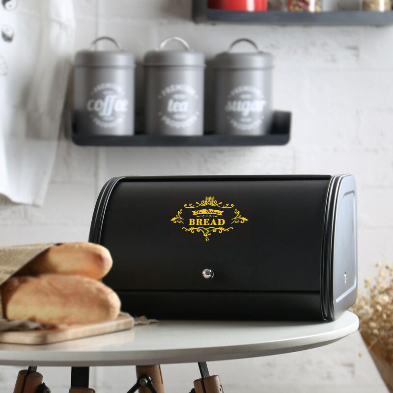 Metal Bread Box Black bread Bi - đánh giá và giá Bread Box Bamboo