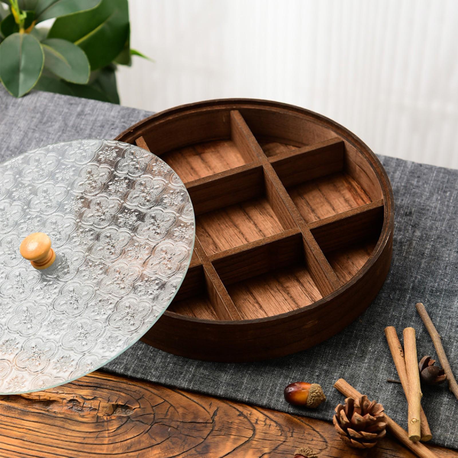 Divided Serving Tray with Comp - đánh giá và giá Food Storage Glass Round
