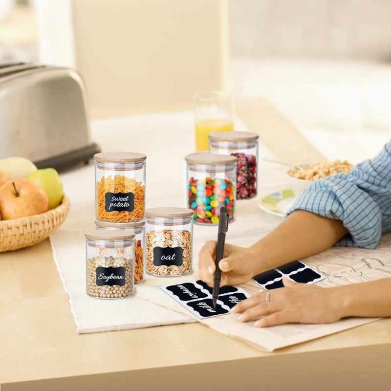 12 Glass Jars Set with Bamboo  - đánh giá và giá Food Storage Glass Set