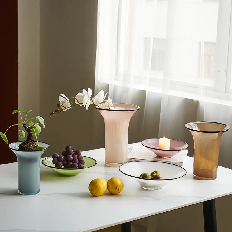 Wide Mouthed Black Edged Color - đánh giá và giá Food Storage Glass Round