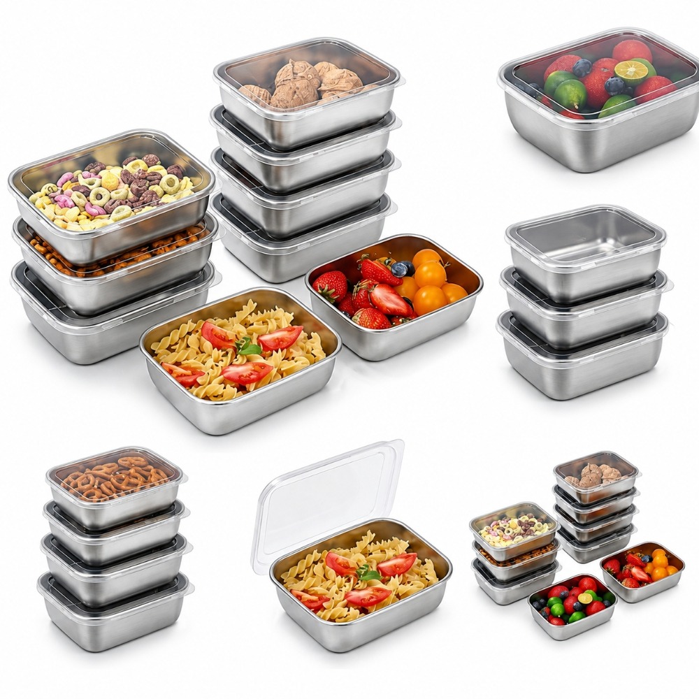 6PCS Stainless Steel Food Stor - đánh giá và giá Food Storage Stainless Steel