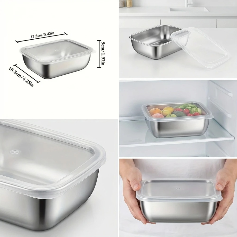 6PCS Stainless Steel Food Stor - đánh giá và giá Food Storage Stainless Steel