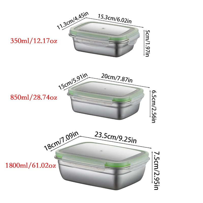 304 Stainless Steel Lunch Box  - đánh giá và giá Food Storage Stainless Steel