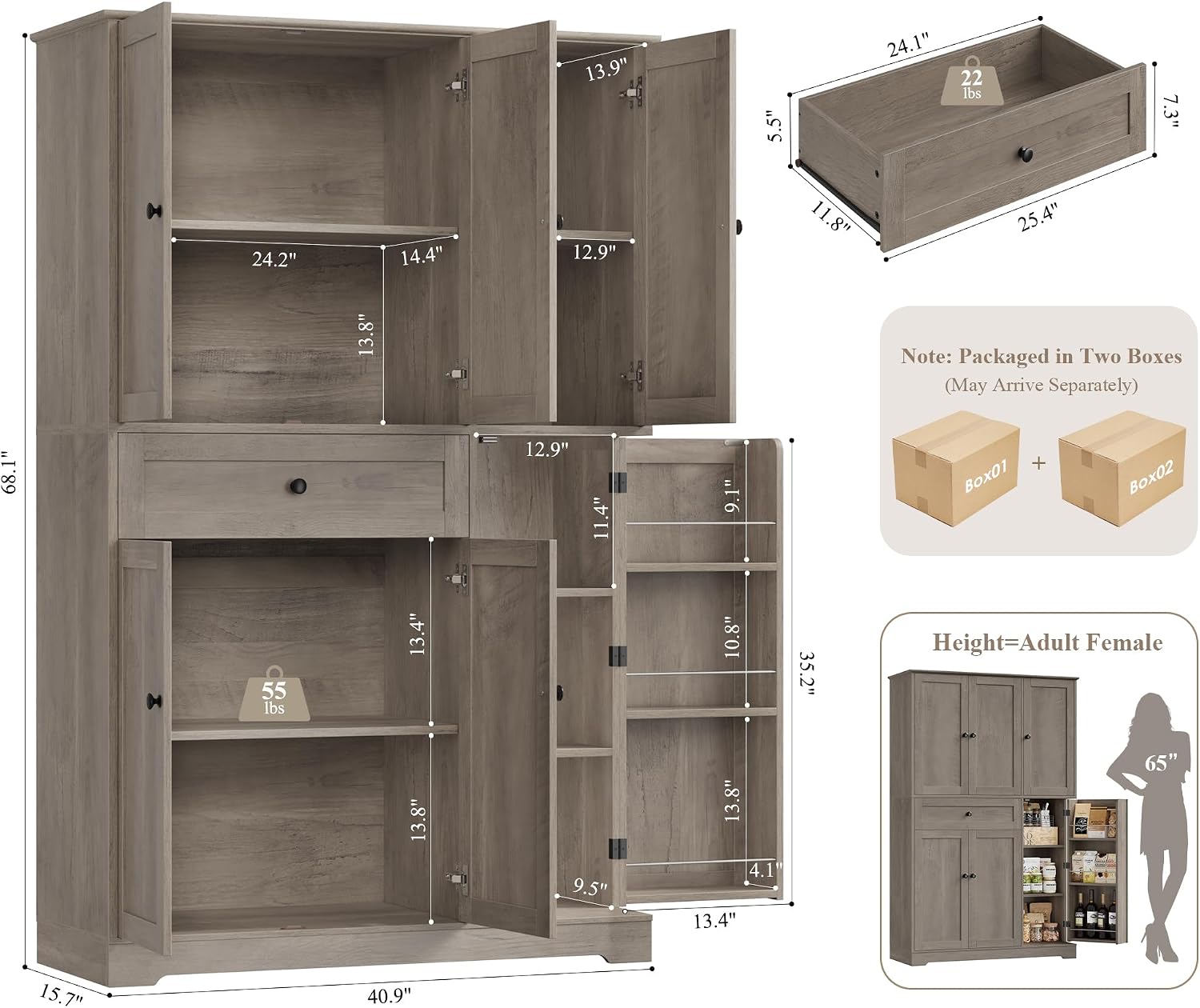 Kitchen Pantry Storage Cabinet - đánh giá và giá Food Storage Drawers