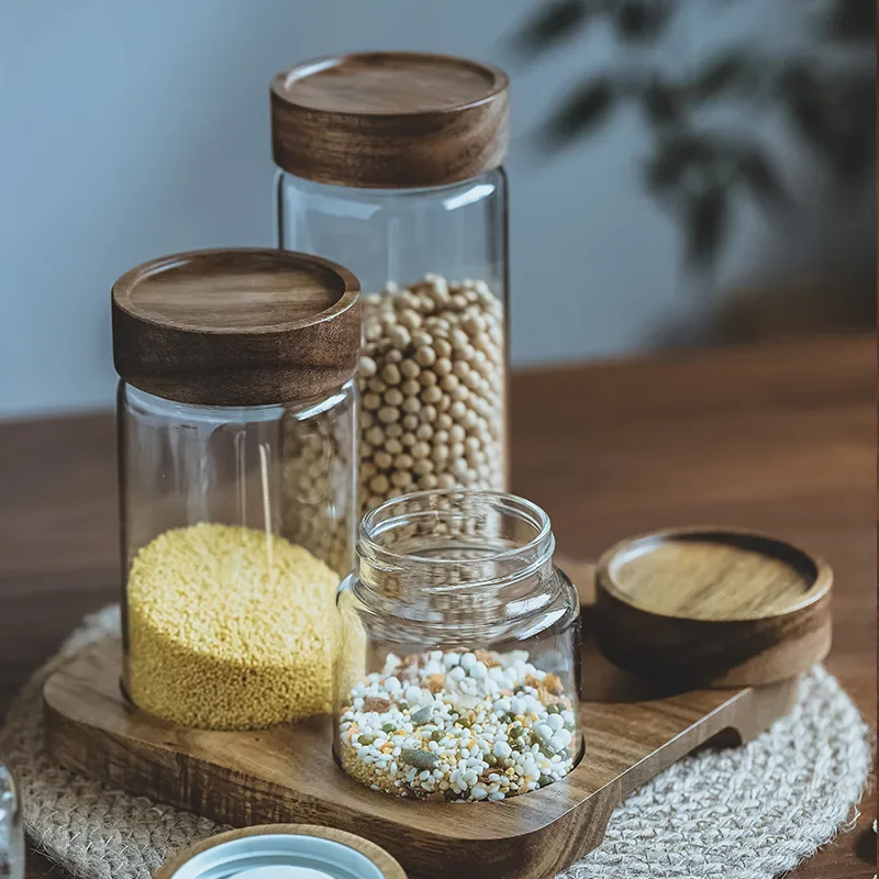Wood Lid Orgnizer Glass Airtig - đánh giá và giá Food Storage Glass Set