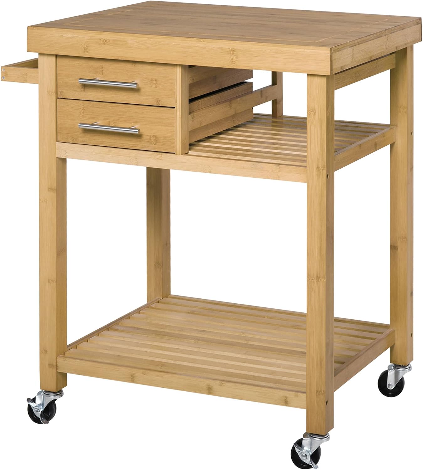 Bamboo Kitchen Island Cart On  - đánh giá và giá Food Storage On Wheels