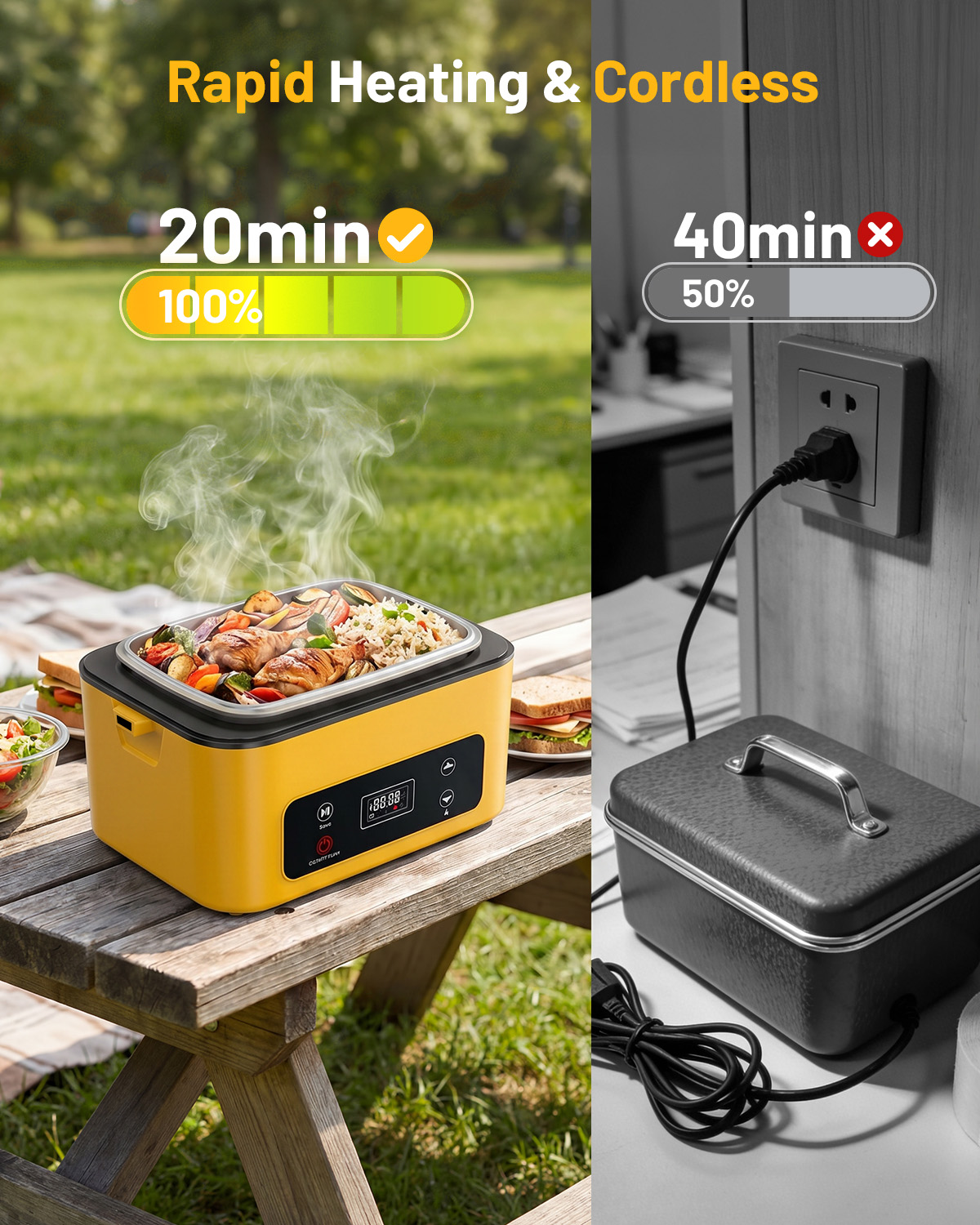 TaskStar Portable Heated Lunch - đánh giá và giá Food Storage Camping