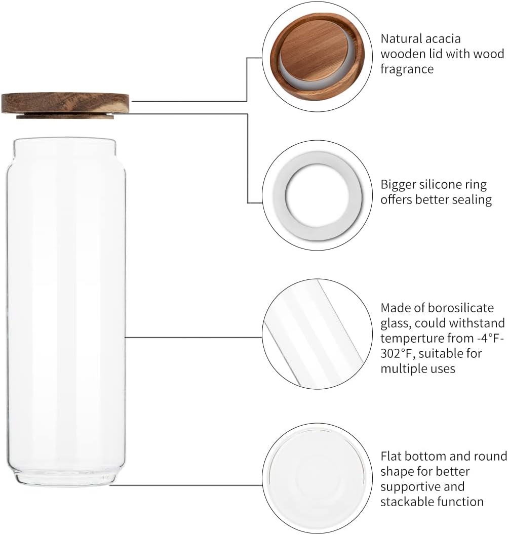 4 Pack 34 OZ Glass Jars with W - đánh giá và giá Food Storage Glass Set