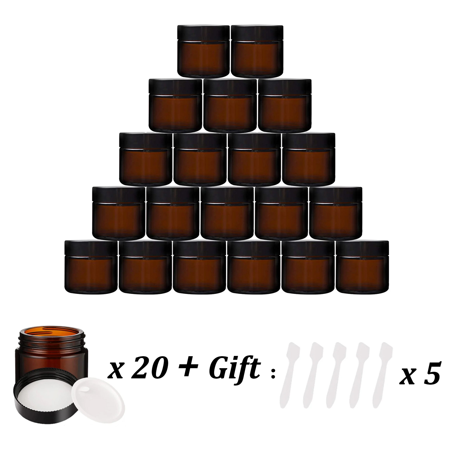 20 Chiếc 5G-50G Hổ Phách Tròn  - đánh giá và giá Food Storage Glass Set