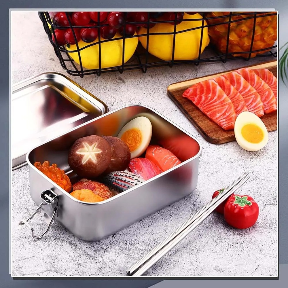 Stainless Steel Bento Box Meta - đánh giá và giá Food Storage Lock Box